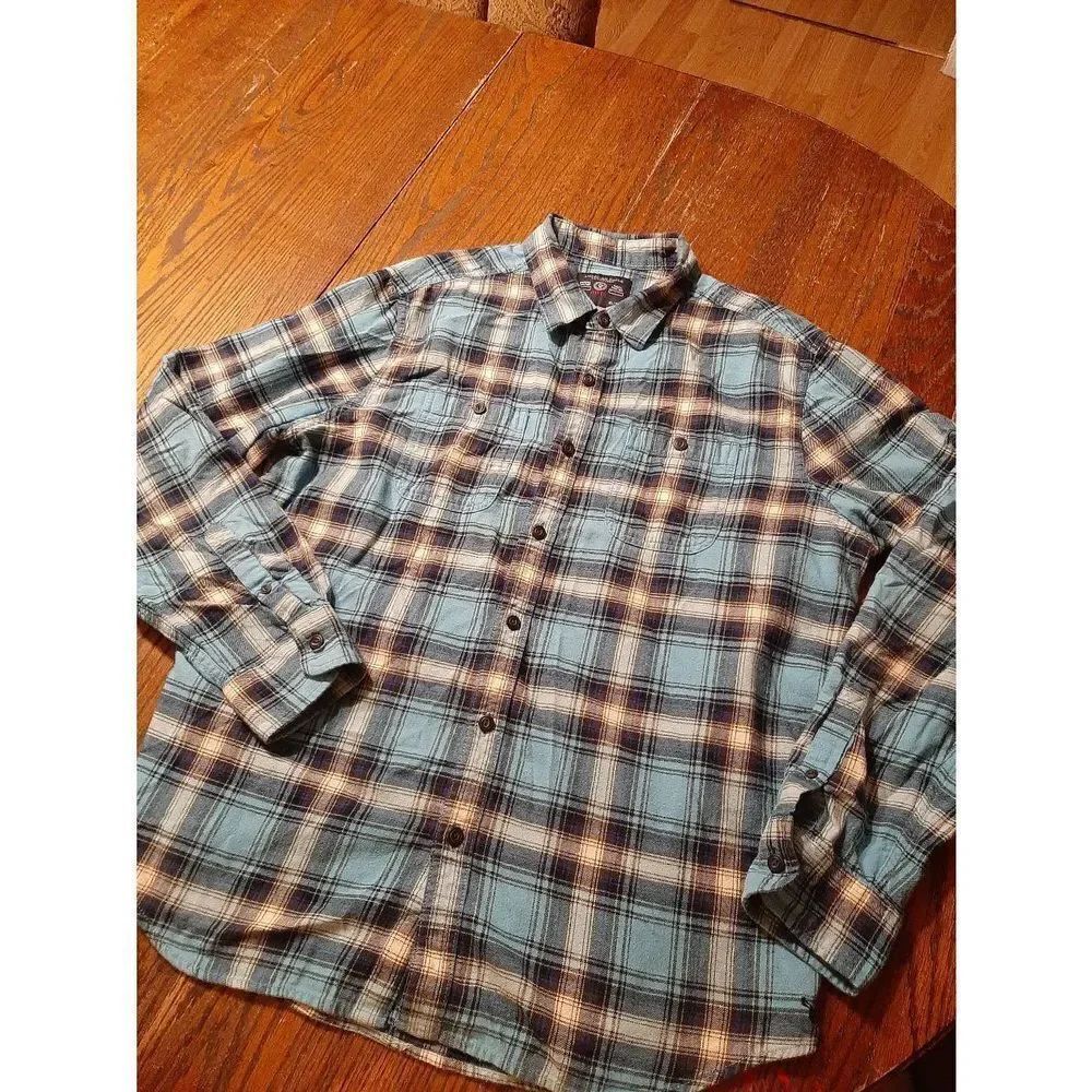XL American Eagle AEO Prep Fit Cotton Flannel Button Front Long Sleeve Shirt